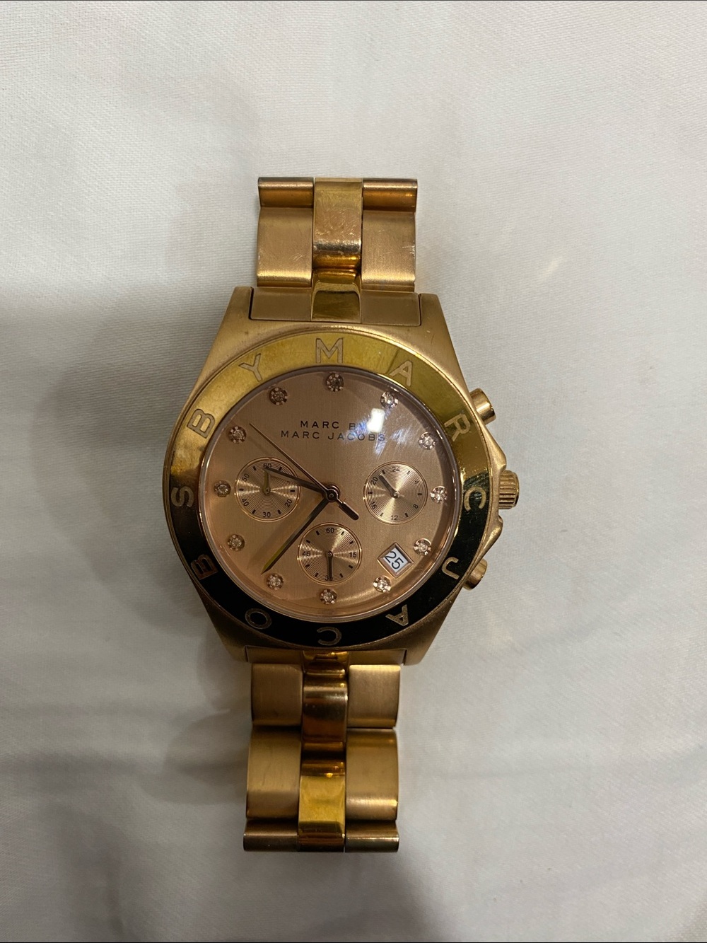 Marc By Marc Jacobs Rose Gold Tone Chronograph Bracelet Watch